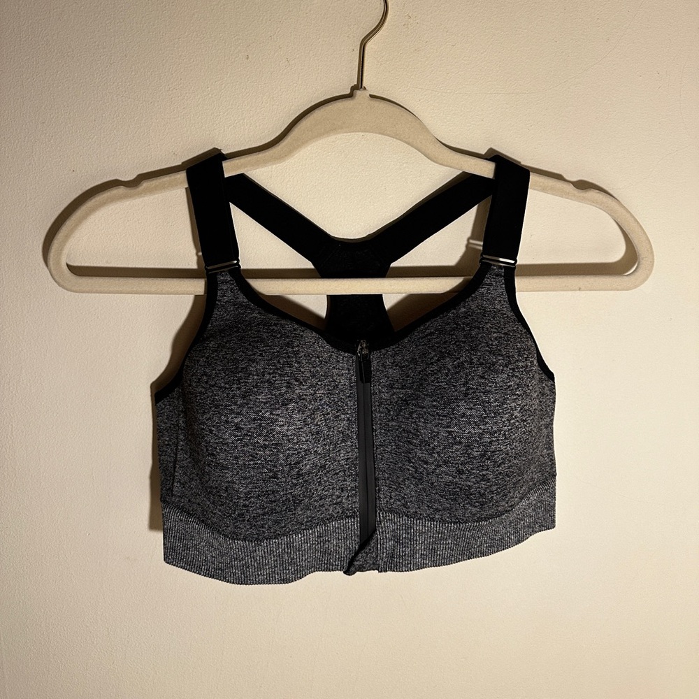 PINK Active front zip sports bra